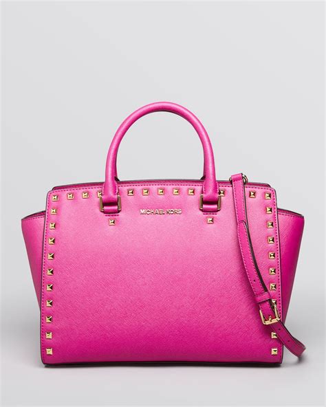 michael kors pink bag selma|Michael Kors selma studded.